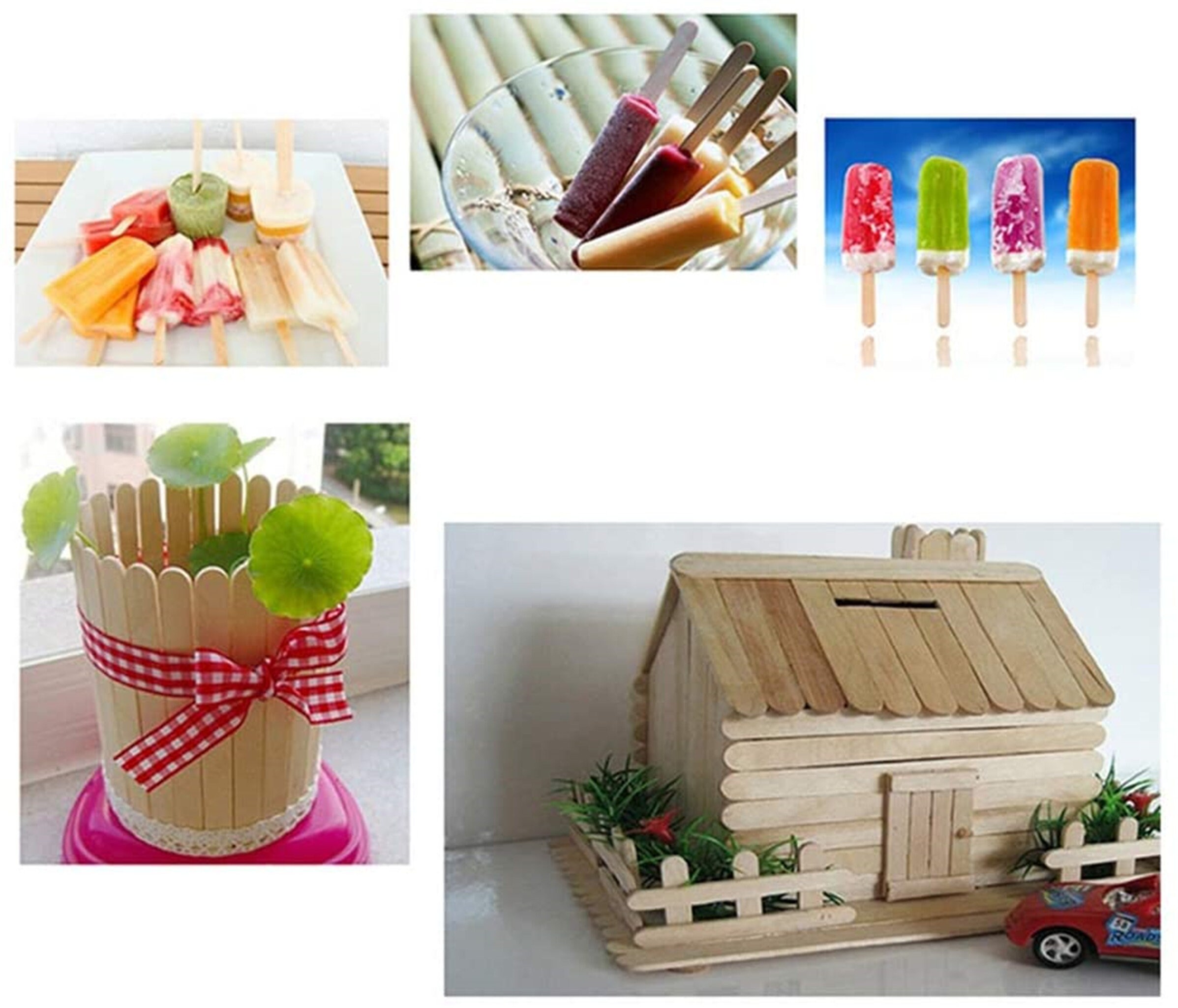  Sukh Popsicle Sticks for-Crafts - 200 PCS Craft