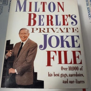 Milton Berle's Private Joke File 1989 Hardcover 3rd Printing, Comedy, Funny ISBN 0307290336, riddles., Reference to comedy book