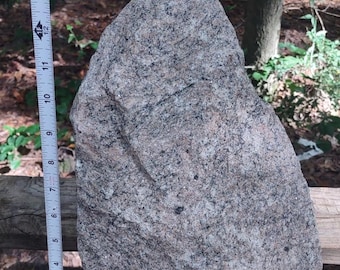 Large 28 Pound Pink Granite Speckled Rock with half inch veins in it, 12"x6" x 5" inches Turns pinker wet igneous rock with quartz, feldspar