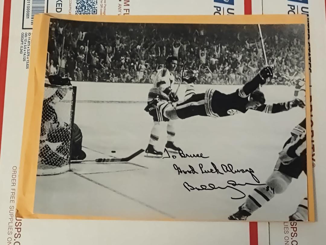 Bobby Orr Signed Autographed Photo 1970 Bruins Stanley Cup Winning Goal ...