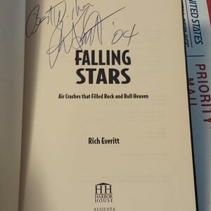 New Signed first Printing book - Falling Stars : Air Crashes That Filled Rock and Roll Heaven by Rich Everitt 2004 HCDJ, ISBN 9781891799044