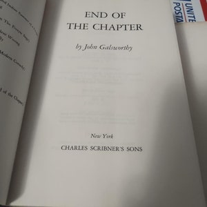End of the Chapter by John Galsworthy 1970 Hardcover Fiction Classics, 3 stories, 836 Pages  Rare Vintage book