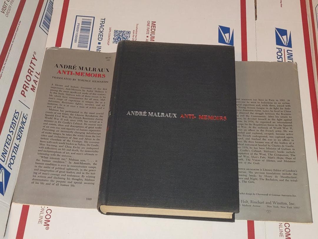 Anti-memoirs by André Malraux First American Edition 1968