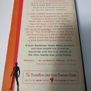 The Naked Sun by Isaac Asimov 1958 Bantam Paperback A1731 Science fiction, Rare Vintage book