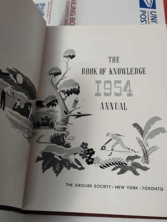 The Book of Knowledge Annual Grolier Society 1954 Hardcover
