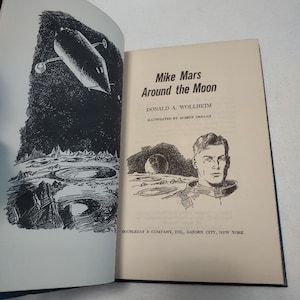 First Edition 1964 - Mike Mars Around The Moon By Donald A. Wollheim, Hardcover Vintage, Antique book, Astronaut, Rocketship