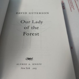 Brand New Our Lady of the Forest Hardcover 2003 First Edition by David Guterson ISBN 9780375412110 Fiction, Novel Vintage