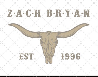Zach Bryan EST 1996 Png, Zach Bryan Bullhead Png, Zach Bryan Country Music, Western Png, American Heartbreak Tour