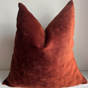 Fodera per cuscino in ciniglia color ruggine, fodera per cuscino decorativo dalla consistenza morbida, per divano da soggiorno e camera da letto.