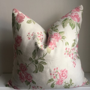 Flower Linen 2 Pillow Cover, Natural Throw Pillow for Couch, Bed, Sofa, Decorative Woven Cushion Cover Relaxed Style, Custom Sizes