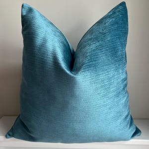 Sky Blue Textured Chenille Pillow Cover, Soft Luxury Throw Pillow for Couch, Bed, Sofa, Decorative Woven Cushion Cover, Custom Sizes