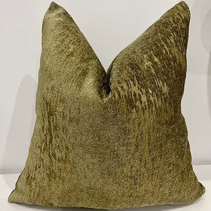 Gold Grün Strukturierter Chenille Kissenbezug, Weiches Luxus Dekokissen für Couch, Bett, Sofa, Designer Dekorative Dekokissen, Sondergrößen