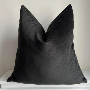 Black Textured Chenille Pillow Cover, Soft Luxury Throw Pillow for Couch, Bed, Sofa, Decorative Woven Cushion Cover, Custom Sizes