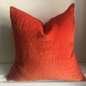 Orange Textured Chenille Pillow Cover, Soft Luxury Throw Pillow for Couch, Bed, Sofa, Decorative Woven Cushion Cover, Custom Sizes