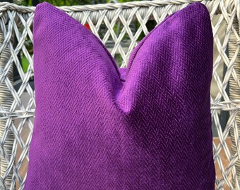 Purple Chenille Pillow Cover, Soft Textured Decorative Cushion Cover, Living Room Sofa, Bedroom.