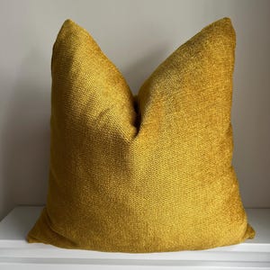 Shiny Gold Textured Chenille Pillow Cover, Soft Luxury Throw Pillow for Couch, Bed, Sofa, Decorative Woven Cushion Cover, Custom Sizes