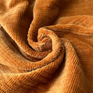 Mustard paterned Boucle Chenille Luxury Fabric by yard, Soft Fabric for Pillow Covers, Sofa, Drapes, Cushion, High Quality Textured Fabric