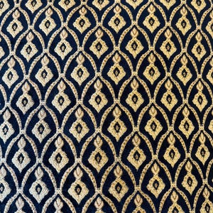 Black Design 4 Chenille Luxury Upholstery Fabric by yard, Soft Fabric for Pillow Covers, Sofa, Drapes, Cushion, High Quality Textured Fabric