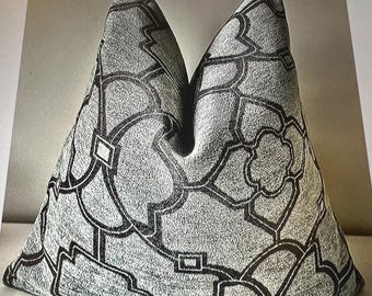 Grey Chenille Pillow Cover, Soft Textured Decorative Cushion Cover, Living Room Sofa, Bedroom.