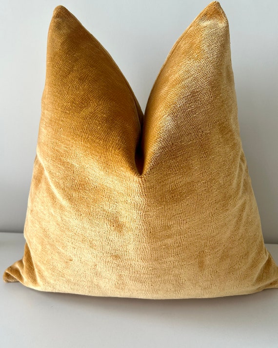 Mustard Chenille Pillow Cover Decorative Throw Cotton Pillow Case Euro Sham Cushion Case Custom Made Cushion All Sizes. Etsy UK