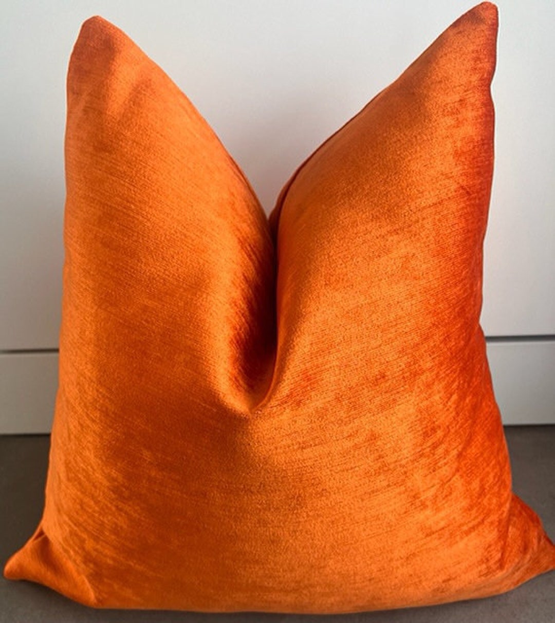 Orange Chenille Pillow Coverdecorative chenille Pillow Etsy