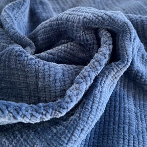 Blue Boucle Chenille Luxury Upholstery Fabric by yard, Soft Fabric for Pillow Covers, Sofa, Drapes, Cushion, High Quality Textured Fabric