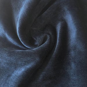 Denim Blue Chenille Luxury Upholstery Fabric by yard, Soft Fabric for Pillow Covers, Sofa, Drapes, Cushion, High Quality Textured Fabric