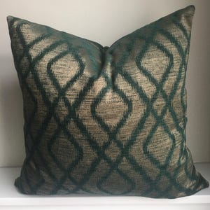 Design 2 Green Textured Chenille Pillow Cover, Luxury Throw Pillow for Couch, Bed, Sofa, Designer Decorative Throw Pillows, Custom Sizes