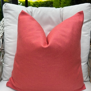 Federa per cuscino in lino color salmone rosa, cuscino decorativo naturale per divano, letto, sofà, stile rilassato, dimensioni personalizzate