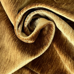 Antique Gold Chenille Luxury Upholstery Fabric by yard, Soft Fabric for Pillow Covers, Sofa, Drapes, Cushion, High Quality Textured Fabric
