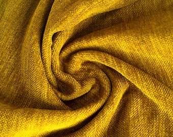 Mustard Chenille Luxury Upholstery Fabric by yard, Soft Fabric for Pillow Covers, Sofa, Drapes, Cushion, High Quality Textured Fabric