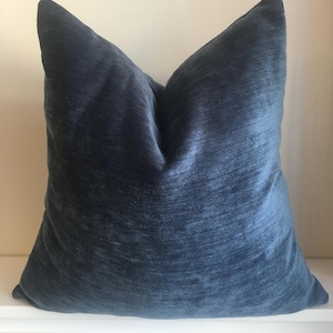 Blue Textured Chenille Pillow Cover, Soft Luxury Throw Pillow for Couch, Bed, Sofa, Decorative Woven Cushion Cover, Custom Sizes
