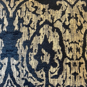 Black Design 2 Luxury Upholstery Fabric by yard, Soft Fabric for Pillow Covers, Sofa, Drapes, Cushion, High Quality Textured Fabric