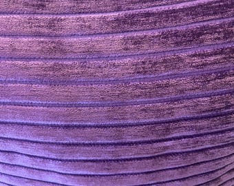 Purple Striped Chenille Upholstery Fabric : Soft Textured Weave by the Yard.