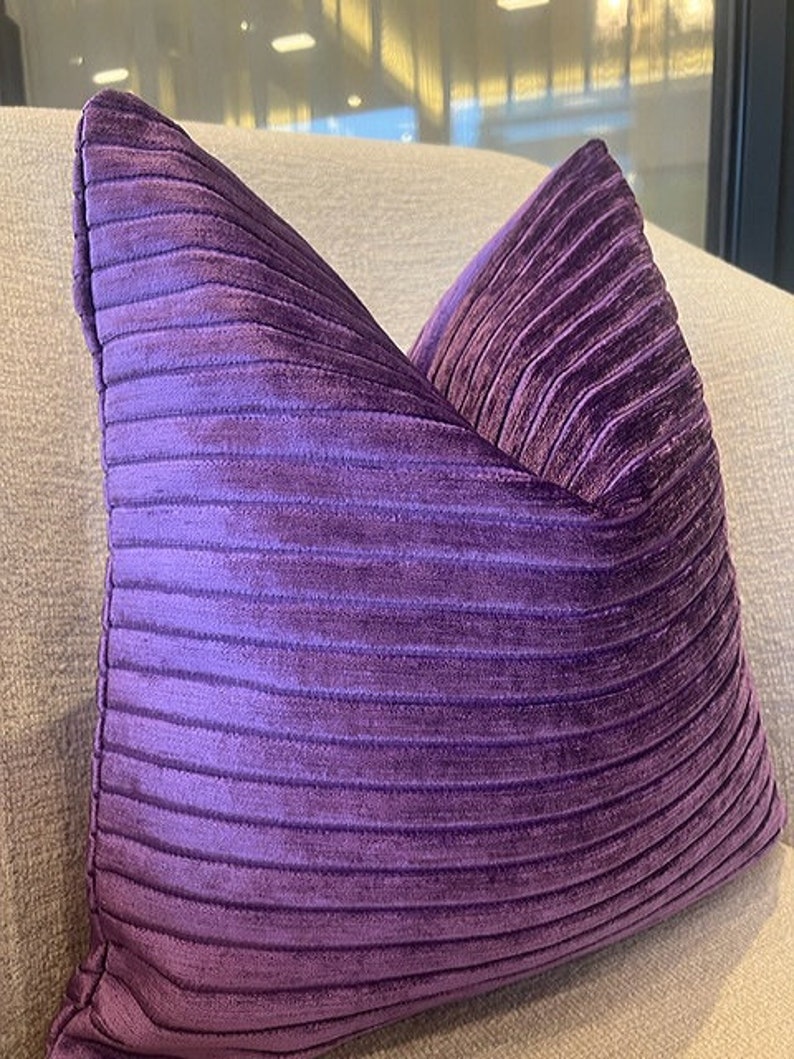 Luxury Purple Upholstery Chenille Fabric, Decorative Fabric by Yard