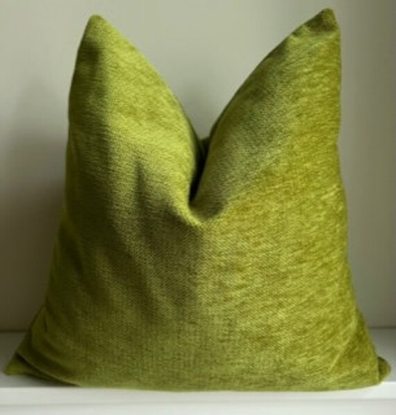 Lime Green Chenille Pillow Cover Decorative Throw Cotton Pillow Case Euro Sham Cushion Case Custom Made Cushion All Sizes. Etsy