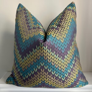 Rainbow 1 Textured Chenille Pillow Cover, Soft Luxury Throw Pillow for Couch, Bed, Sofa, Decorative Woven Cushion Cover, Custom Sizes