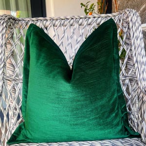 Striped Green Textured Chenille Pillow Cover, Soft Luxury Throw Pillow for Couch, Bed, Sofa, Designer Decorative Throw Pillows, Custom Sizes