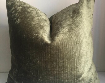 Sage Green Chenille Pillow Cover, Moss Green Textured Cushion Cover, Soft Neutral Throw Pillow, Elegant Accent Pillow,  Modern Sofa Decor