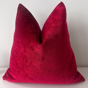 Wine Red Textured Chenille Pillow Cover, Soft Luxury Throw Pillow for Couch, Bed, Sofa, Decorative Woven Cushion Cover, Custom Sizes