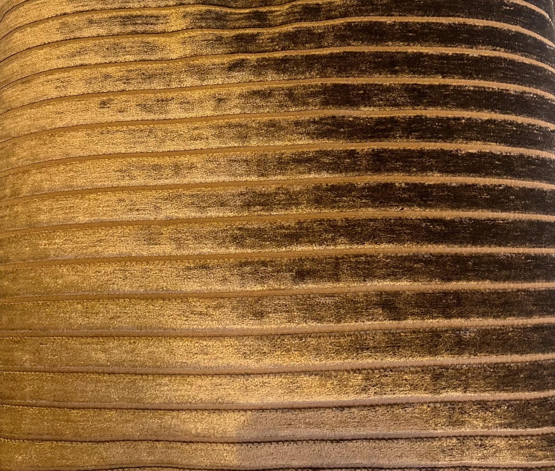 Brown Striped Chenille Upholstery Fabric : Soft Textured Weave by the ...