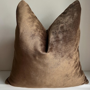 Brown Textured Chenille Pillow Cover, Soft Luxury Throw Pillow for Couch, Bed, Sofa, Decorative Woven Cushion Cover, Custom Sizes