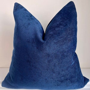 Soft Blue Textured Chenille Pillow Cover, Soft Luxury Throw Pillow for Couch, Bed, Sofa, Decorative Woven Cushion Cover, Custom Sizes