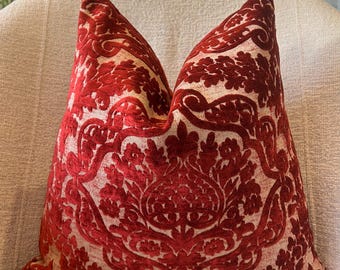 Red Chenille Pillow Cover, Soft Textured Decorative Cushion Cover, Living Room Sofa, Bedroom.