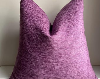 Lilac Chenille Pillow Cover, Soft Textured Decorative Cushion Cover, Living Room Sofa, Bedroom.