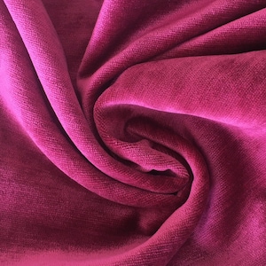Fuchsia Chenille Luxury Upholstery Fabric by yard, Soft Fabric for Pillow Covers, Sofa, Drapes, Cushion, High Quality Textured Fabric