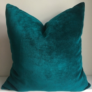 Teal Green 1 Textured Chenille Pillow Cover, Soft Luxury Throw Pillow for Couch, Bed, Sofa, Designer Decorative Throw Pillows, Custom Sizes