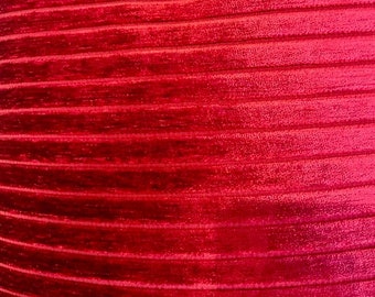 Red Striped Chenille Upholstery Fabric : Soft Textured Weave by the Yard.