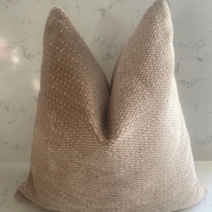 Milky Boucle Textured Chenille Pillow Cover, Soft Luxury Throw Pillow for Couch, Bed, Sofa, Decorative Woven Cushion Cover, Custom Sizes