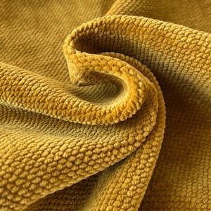 Gold Boucle Chenille Luxury Upholstery Fabric by yard, Soft Fabric for Pillow Covers, Sofa, Drapes, Cushion, High Quality Textured Fabric